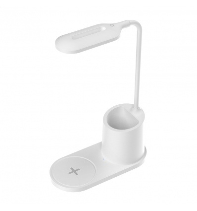 Platinet PDL1930W stolní LED lampa 3W stmívatelná, bezdrátové nabíjení, bílá
