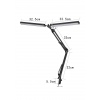 Platinet PDLD20 stolní LED lampa Flexy 20W stmívatelná s klipem, 2 ramena, černá