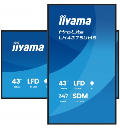 43" iiyama LH4375UHS-B2AG:IPS,4K UHD,Android,24/7