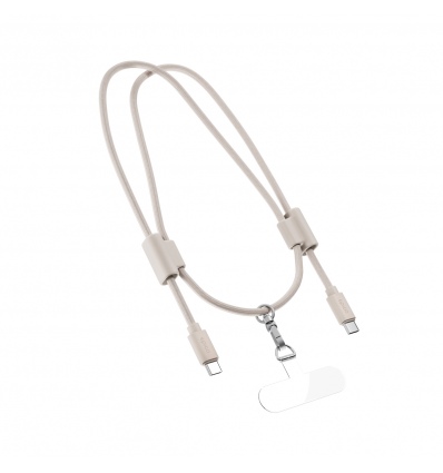 Epico šňůrka na telefon s USB-C kabelem - béžová