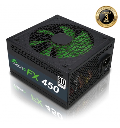 EVOLVEO FX 450,zdroj 450W ATX,14cm,80+,White,3YRW