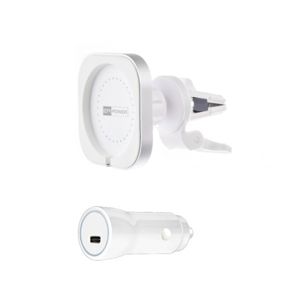 ER POWER CAR VENT MOUNT držák pro MagSafe nabíječku + 20W autonabíječka - bílá