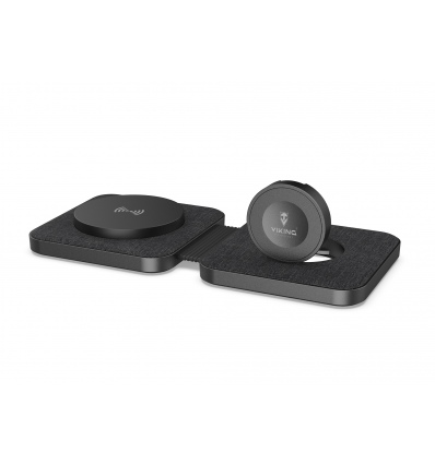 Skládací wireless nabíječka Viking WN21/Input: 1.USB-C/nabíjení hodinek a sluchátek/1m kabel UCB-C
