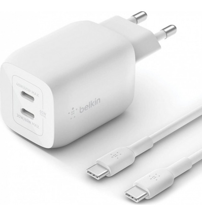 Belkin 65W GaN napájecí adaptér 2xUSB-C+100W kabel