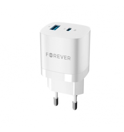 Rychlonabíječka do sítě Forever TC-05 PD+USB GaN 33W bílá
