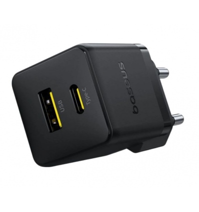 Baseus Rychlonabíječka do sítě Palm 30W 1xUSB-A 1xUSB-C PD QC 3.0 černá