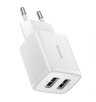 Baseus nabíječka do sítě Compact 2xUSB 10,5W bílá