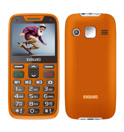 EVOLVEO EasyPhone XR, mobilní telefon pro seniory s nabíjecím stojánkem, oranžový