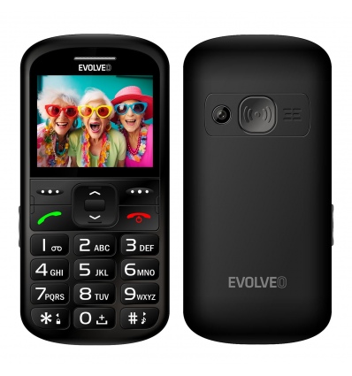 EVOLVEO EasyPhone XS, mobilní telefon pro seniory, černý