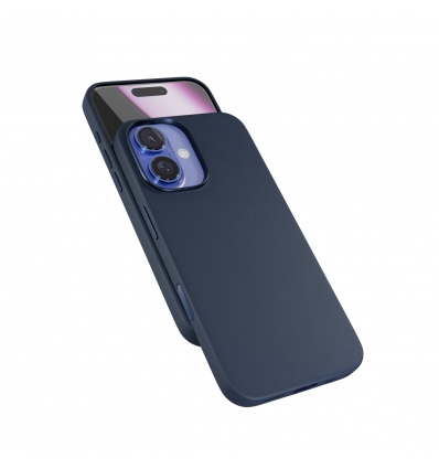 Epico Mag+ kožený kryt iPhone 16 - modrá