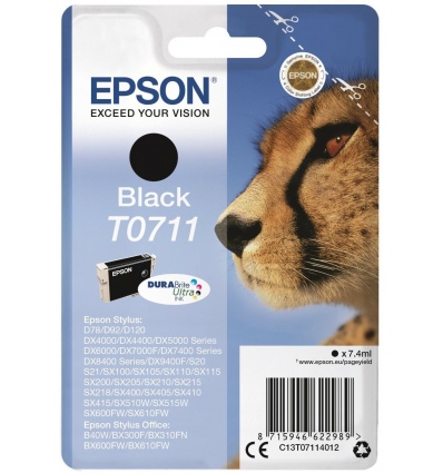 Epson Singlepack Black T0711 DURABrite Ultra Ink