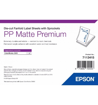 PP Matte Label Premium, 203mm x 305mm, 500 Labels