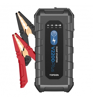 TOPDON V2200Plus/16000mAh/max výstupní proud 2200A/2xUSB-A/USB-C/DC Jack/tester baterie