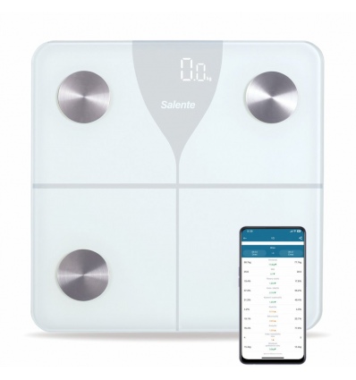 Salente SlimFit, osobní diagnostická fitness váha, Bluetooth, bílá