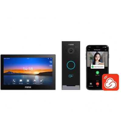 Fanvil VIK-01, video interkom kit (dotyková stanice i504W + interkom i60 + app), Wi-Fi, 7", PoE