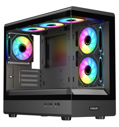 EVOLVEO Ursus, skříň mATX, 6x ARGB ventilátor