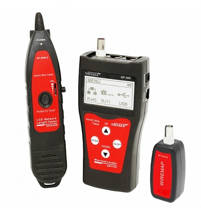 W-Star Tester UTP a BNC kabelů WSNF300, rozbliká port, zobrazí mapu sítě