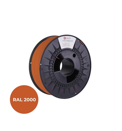 Filament C-TECH PREMIUM LINE, TPU 90A, flexibilní, žlutooranžová, RAL2000, 1,75mm, 1kg