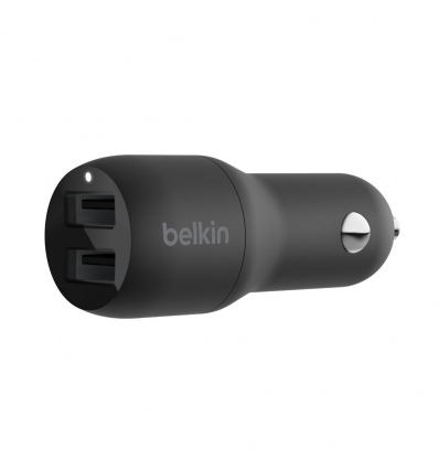 BELKIN Dual USB-A Car Charger, 12W X2, BLK