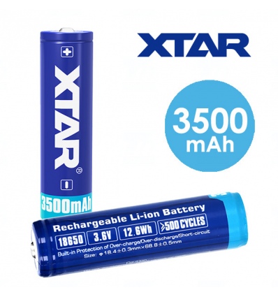Nabíjecí baterie Xtar 18650, Li-ion, 3,6V, 3600mAh, 10A s ochranou