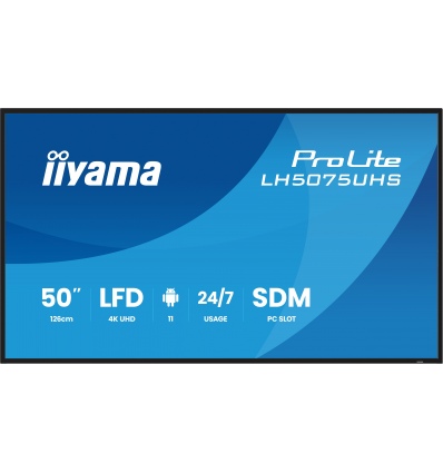 50" iiyama LH5075UHS-B2AG:VA,4K UHD,Android,24/7