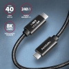 AXAGON BUCM4X-CM05AB NewGEN+ kabel USB-C - USB-C, 0.5m, USB4 Gen 3×2, PD 240W 5A, 8K HD, ALU,oplet