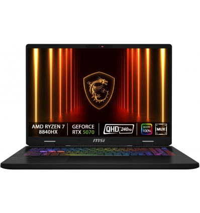 MSI Crosshair/A16 HX D8WGKG-021CZ/R7-8840HX/16"/2560x1600/32GB/1TB/RTX 5070/W11H/Gray/2R
