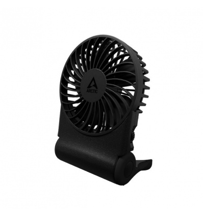 ARCTIC Summair 2Go (Black) - Rechargeable Pocket Fan with Stand (74 hours of battery life and variab