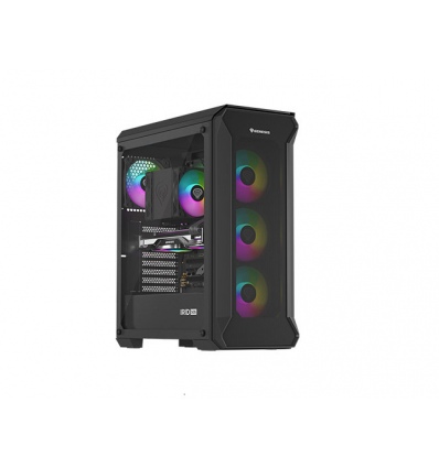 Počítačová skříň Genesis IRID 505 ARGB V2/Midi Tower/Transpar./Černá