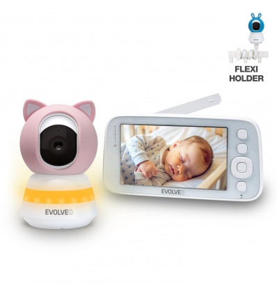 EVOLVEO Baby Monitor N5 - Set videochůvičky s 360° dohledem, obousměrnou komunikací a ukolébavkami,