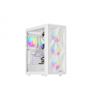 Počítačová skříň Genesis DIAXID 605 ARGB/Midi Tower/Transpar./Bílá
