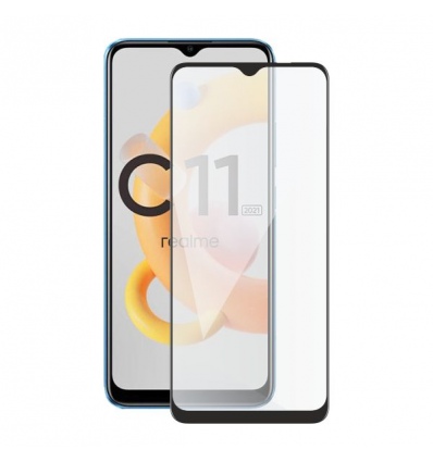 Screenshield REALME C11 (2021) (full COVER black) Tempered Glass Protection