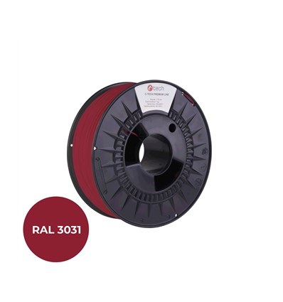 Filament C-TECH PREMIUM LINE, TPU 90A, flexibilní, orientální červená, RAL3031, 1,75mm, 1kg