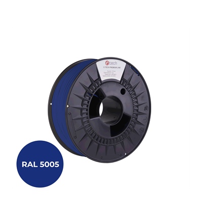 Filament C-TECH PREMIUM LINE, TPU 90A, flexibilní, signální modrá, RAL5005, 1,75mm, 1k