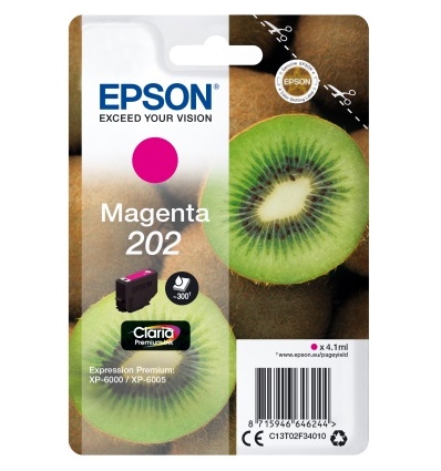 EPSON ink Magenta 202 Premium - singlepack, 4,1ml, 300s, standard