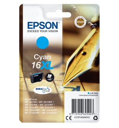Epson Singlepack Cyan 16XL DURABrite Ultra Ink