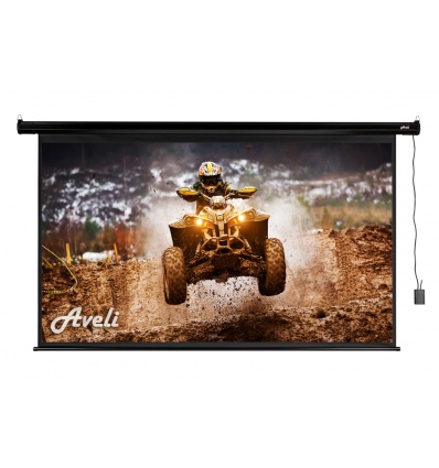 Elektrické projekční plátno AVELI, 204x115 (16:9) 92", černý tubus