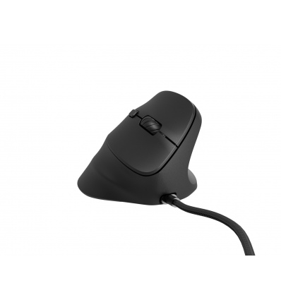 Vertikální myš Natec CRAKE 2 PRO/Vertikální/Optická/Pro praváky/12 400 DPI/Drátové USB-A/Černá