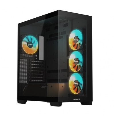 GIGABYTE C500 PANORAMIC STEALTH/Midi Tower/Transpar./Černá