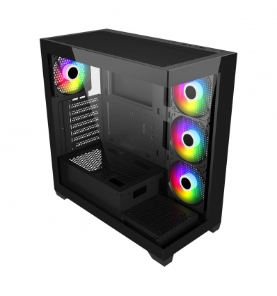 FSP M340-BA/Midi Tower/Transpar./Černá