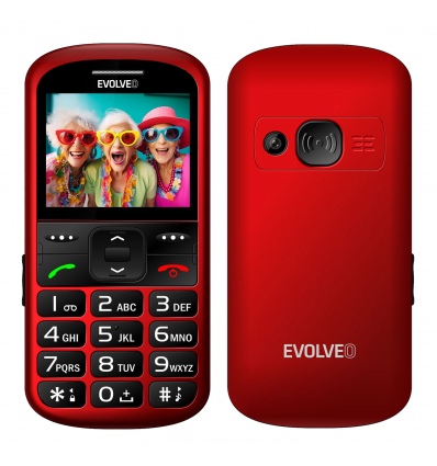 EVOLVEO EasyPhone XS, mobilní telefon pro seniory, červený
