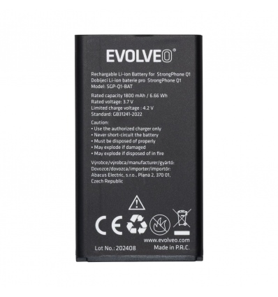 EVOLVEO orig. baterie 1800 mAh pro MaxPhone A1, StrongPhone Q1/Z4/W4