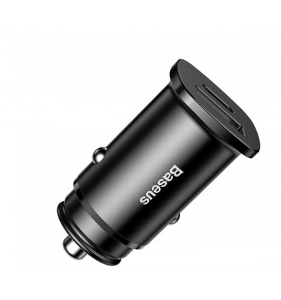 Baseus Rychlonabíječka do auta USB/USB-C QC 30W černá