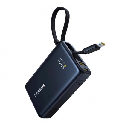 Baseus Powerbanka PicoGo 10000mAh 45W s digitálním displejem a kabelem USB-C černá