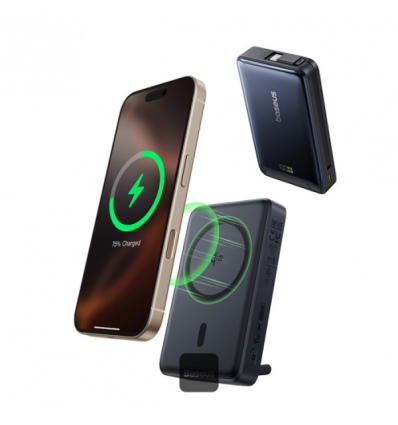 Baseus Powerbanka PicoGo Qi2 10000mAh 45W s kabelem USB-C černá