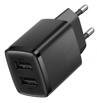 Baseus nabíječka do sítě Compact 2xUSB 10,5W černá
