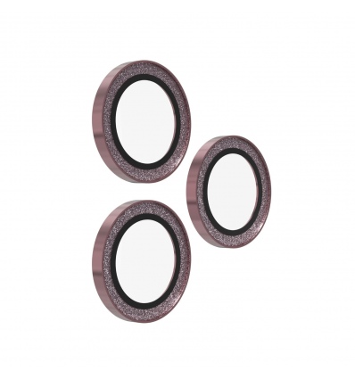 ZAGG Ochranná čočka pro Apple iPhone 17 Pro/Pro Max/16 Pro/Pro Max/15 Pro/Pro Max - růžová třpytka