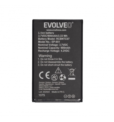 EVOLVEO orig. baterie 900 mAh pro EasyPhone XG (EP-650)