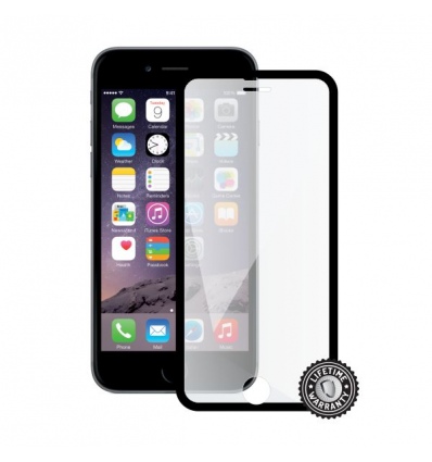 Screenshield™ APPLE iPhone 6/6S Tempered Glass protection display (full COVER black metalic frame)