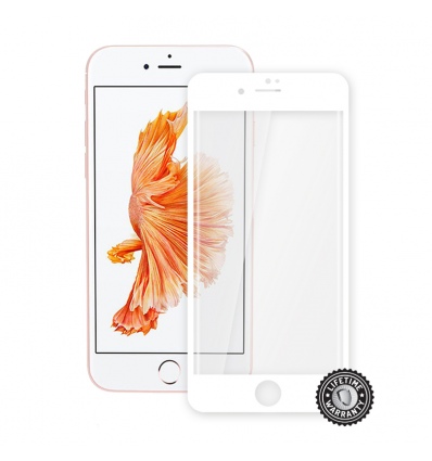 Screenshield™ Apple iPhone 7 Tempered Glass protection display (full COVER WHITE metalic frame)
